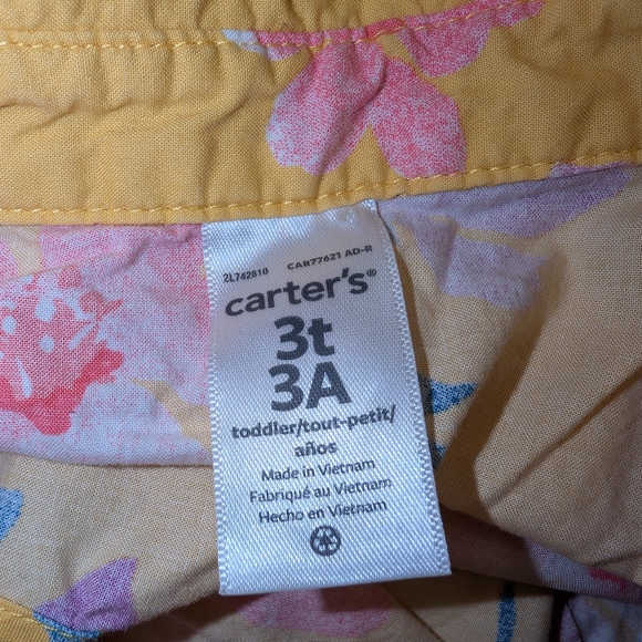Carter's Yellow Floral Sleeveless Dress Size 3T - Picture 3 of 3